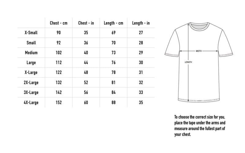 Size chart for How You Gonna Sleep Tee - White